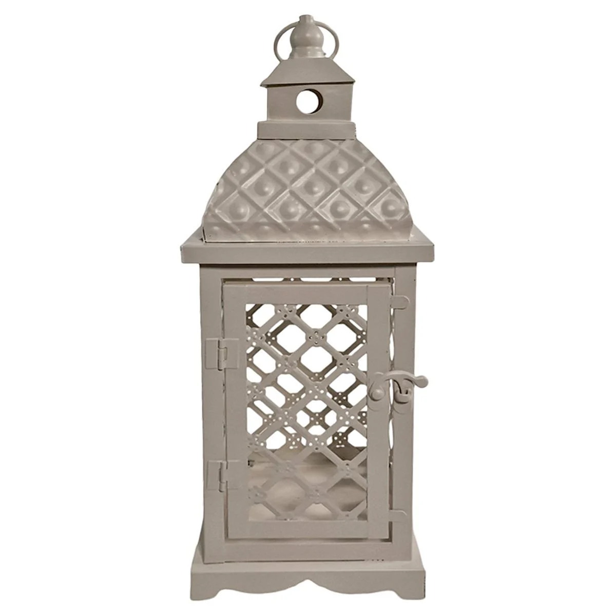 Lanterna cm.13x13xh40 Metallo Beige