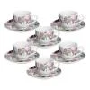 FONTEBASSO CALYPSO SET 6 TAZZE CAFFE CON PIATTINO