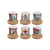 EASY LIFE ILLUSION SET 6 TAZZE ESPRESSO CON PIATTINO BAMBOO