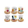 EASY LIFE MODERNISM SET 6 TAZZE ESPRESSO CON PIATTINO BAMBOO