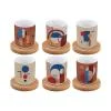 EASY LIFE BAUHAUS SET 6 TAZZE ESPRESSO CON PIATTINO BAMBOO