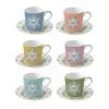 EASY LIFE SPRING PARADE SET 6 TAZZE ESPRESSO CON PIATTINO