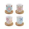 EASY LIFE SIRACUSA SET 4 TAZZE ESPRESSO CON PIATTINO BAMBOO