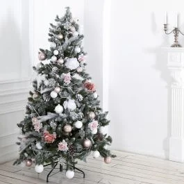 Albero di Natale innevato 450 rami h. 150 cm, New Sestriere Santa's House