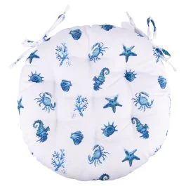 Cuscino sedia con laccetti Ø42cm, Aqua