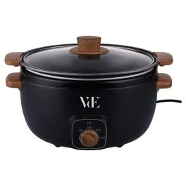 Pentola elettrica Slow cooker 240W, inserti effetto legno