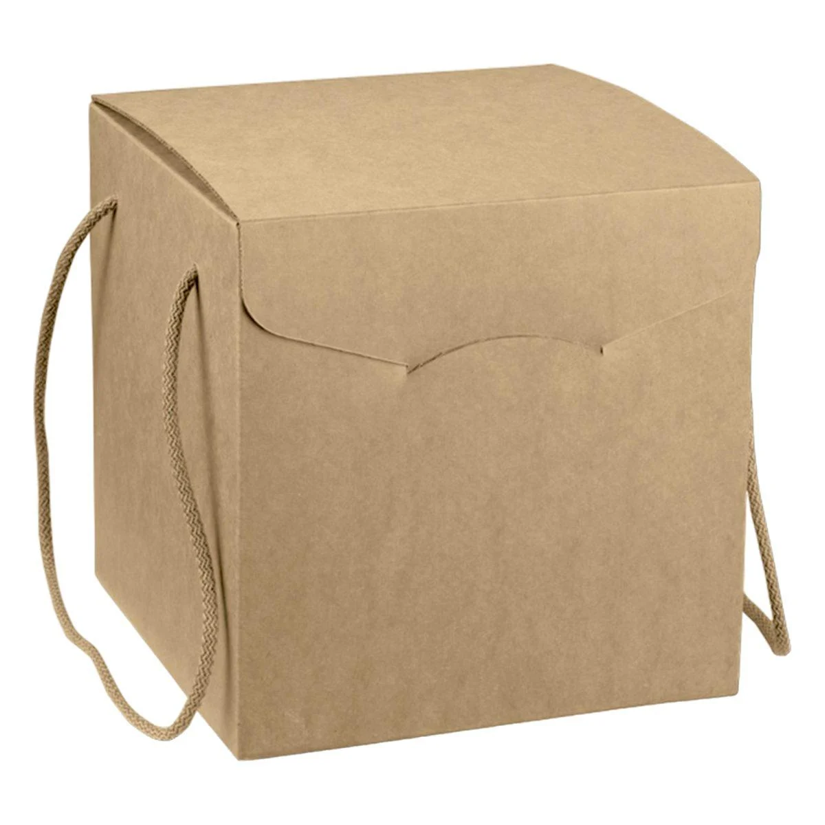 Scatola Natale Cartone Beige cm.24,5x24,5x18