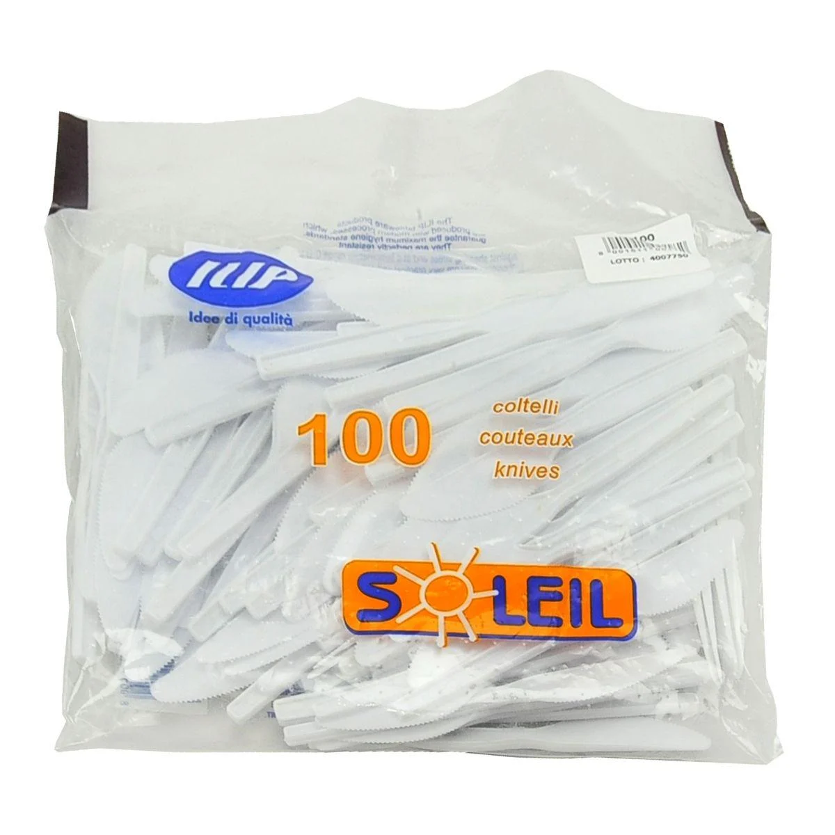 Posate party coltello pvc soleil 100 pz