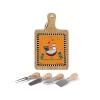EGAN COCORICO' SET TAGLIERE E 4 COLTELLI DA FORMAGGIO
