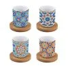 EASY LIFE MARRAKECH SET 4 TAZZE ESPRESSO CON PIATTINO BAMBOO