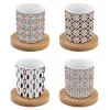 EASY LIFE GEOETHNIC SET 4 TAZZE ESPRESSO CON PIATTINO BAMBOO