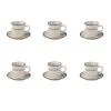 EVVIVA VINTAGE SET 6 TAZZE CAFFE' CON PIATTINO