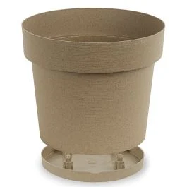 Vaso tondo Woody 18x19 cm, beige
