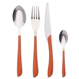 Set 24 posate in acciaio inox, Louvre Arancio