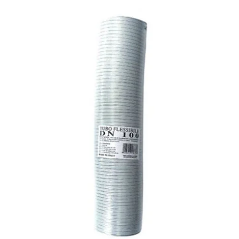 Tubo fumi flessibile estensibile alluminio BIANCO 50 mm da 1 a 3 mt