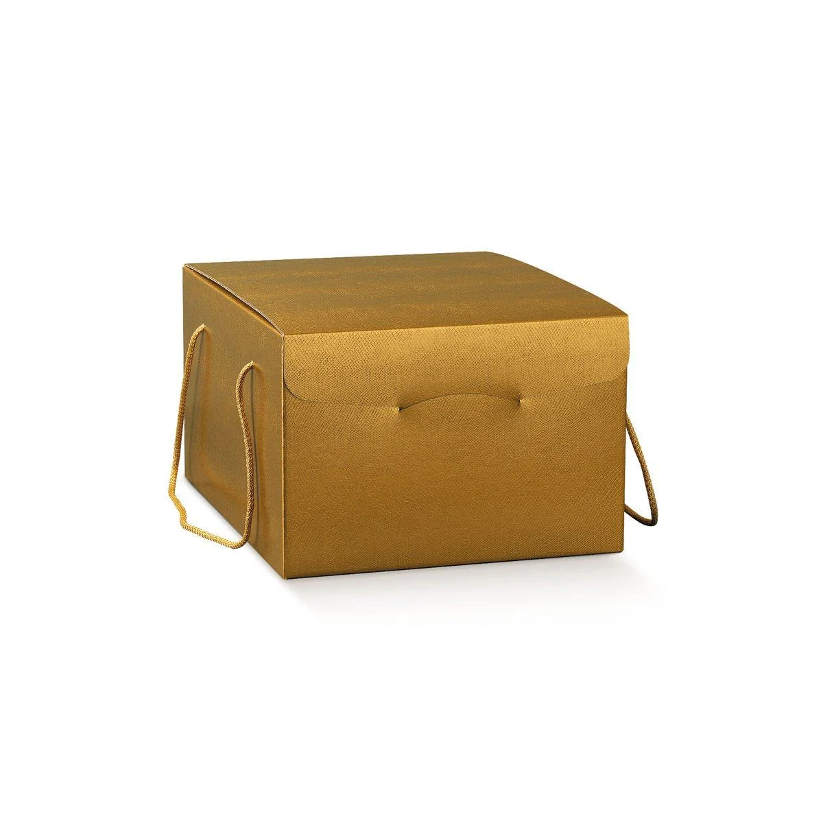 Scatola Natale Cartone Oro cm.21x21x21