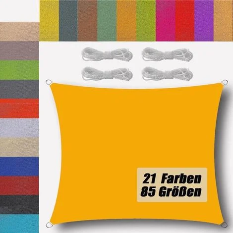 Vela ombreggiante 2x3m per patio, traspirante, resistente alle intemperie, vela ombreggiante traforata per terrazza, patio, giardino, balcone, uso esterno, giallo mango, rettangolare
