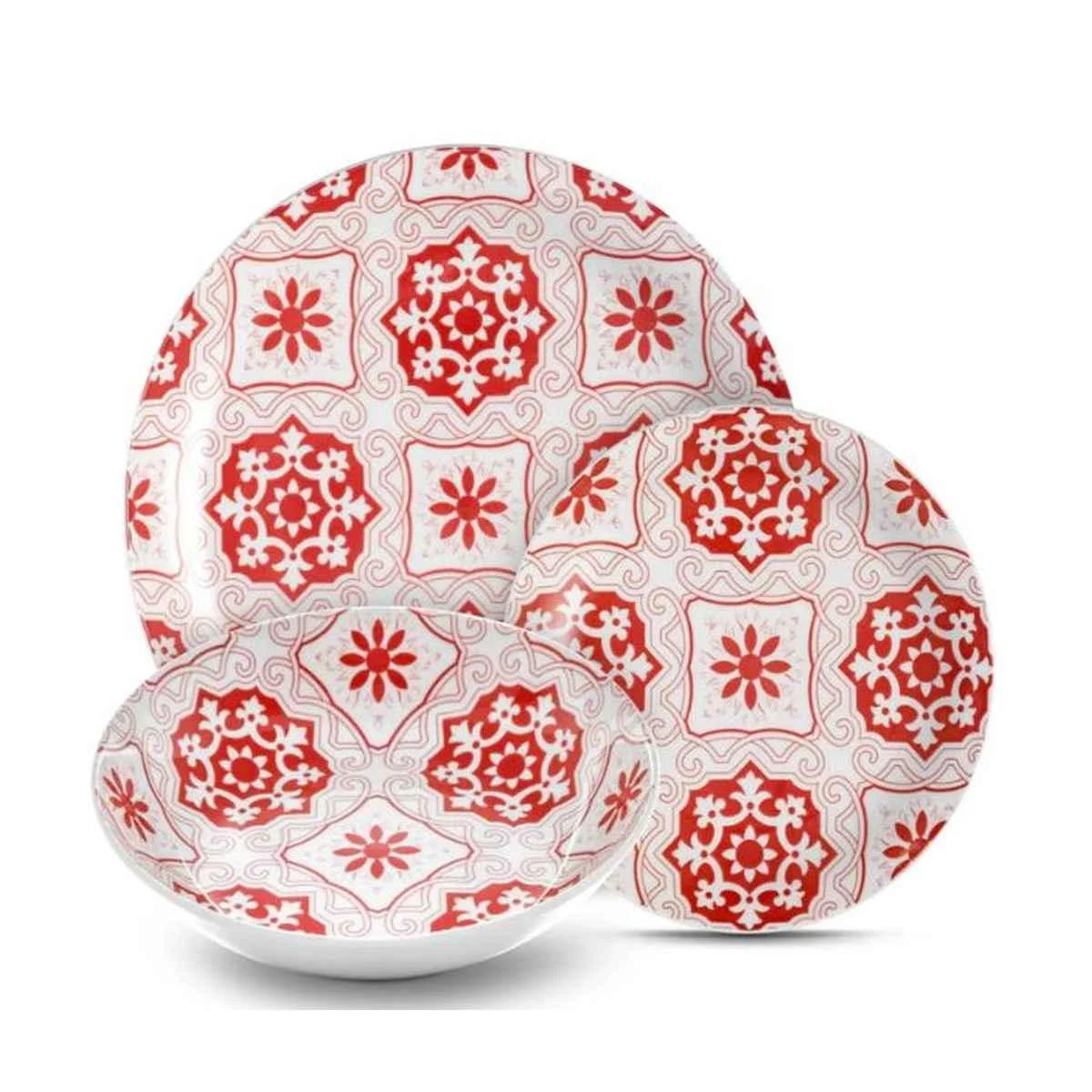 Piatti Servizio Tavola Set pz.18 Porcellana Kaleidos Lipari