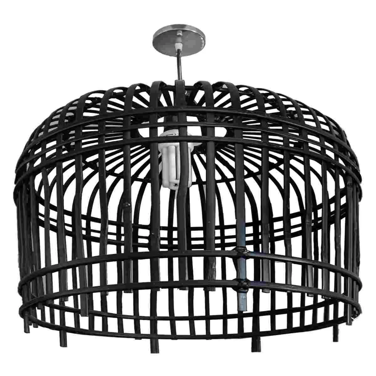 Lampadario Bambu Nero Grande cm.96x72