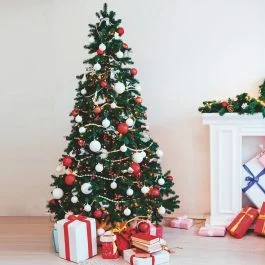Albero di Natale bacche rosse 790 rami h. 180 cm, Nevada Santa's House