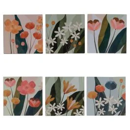 Set 6 sottobicchieri in legno mdf, Bloom