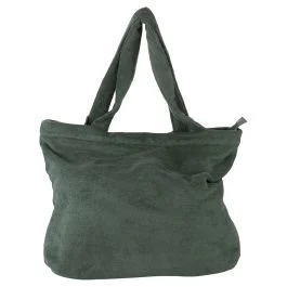 Borsa mare in cotone, verde salvia, 4 Toni