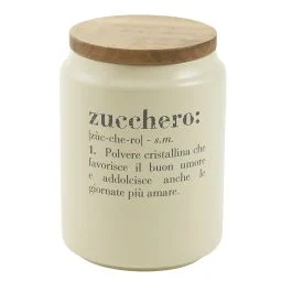 Barattolo zucchero 1100 ml in ceramica e bambù, Victionary