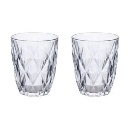 Set 2 bicchieri acqua 340 ml, trasparente, Celine Sibilla