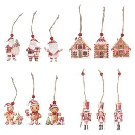 Set 3 appendini natalizi h. 8 cm, Santa's House