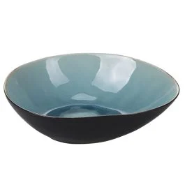 Piatto fondo ovale in gres bicolor,  The Market F