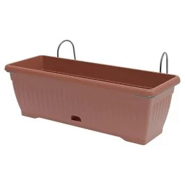 Fioriera da balcone con ganci in plastica pp, terracotta, Mediterran