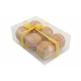 Set 6 palle natalizie perline in polyfoam d. 8 cm