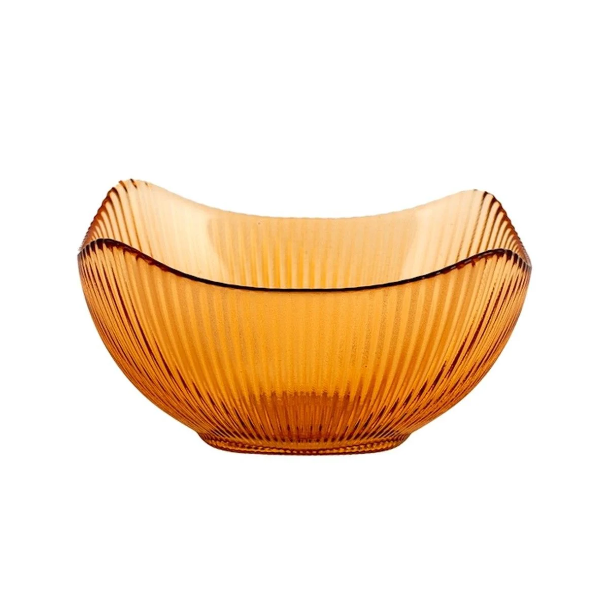 Ciotola Cucina Vetro Groove Ambra cm.12x12