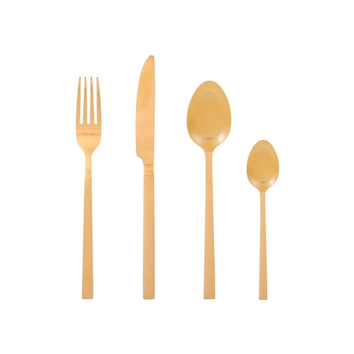 Posate Tavola Inox Set pz.16 Square Oro Gold