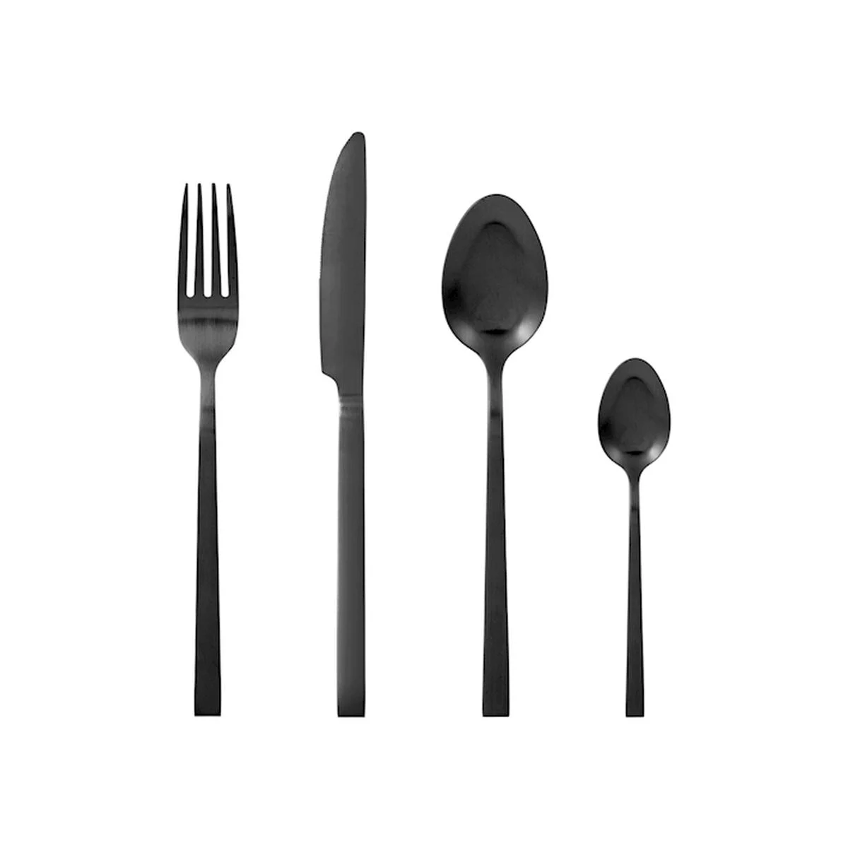 Posate Tavola Inox Set pz.16 Square Nero