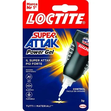 Loctite Super Attak Power Flex Gel Control Colla Adesivo Trasparente 3g