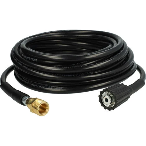 vhbw prolunga tubo flessibile da 15 m compatibile con Kränzle idropulitrice con attacco filettato M22 x 1,5, nero