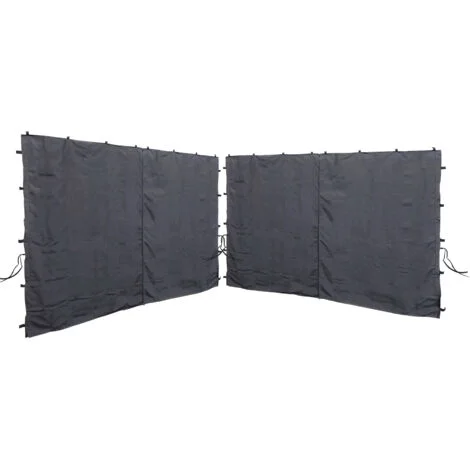 2 Seitenteile mit RV 300x195cm Anthrazit für Rank Pavillon 3x3m Seitenwand RAL 7012