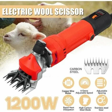 [MAI USATO]Tosatrice elettrica per pecore, tosatrice professionale regolabile a 6 velocità da 850 W per impieghi gravosi, per capre, lama, cavalli, animali da fattoria, pellicce, bestiame, toelettatur