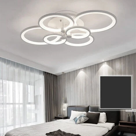 Lampadario Moderno Plafoniera led moderno 6 anelli47W Luce Bianca Fredda