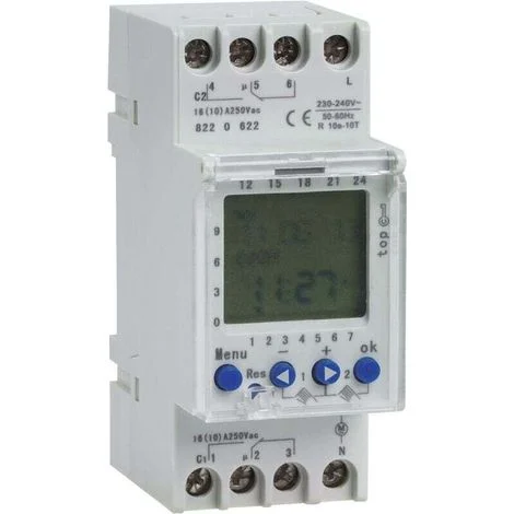 Timer a doppio canale da 220 V – Timer per piscina 7 giorni/24 ore – Interruttore digitale LCD – Precisione ≤ ±2 s/giorno