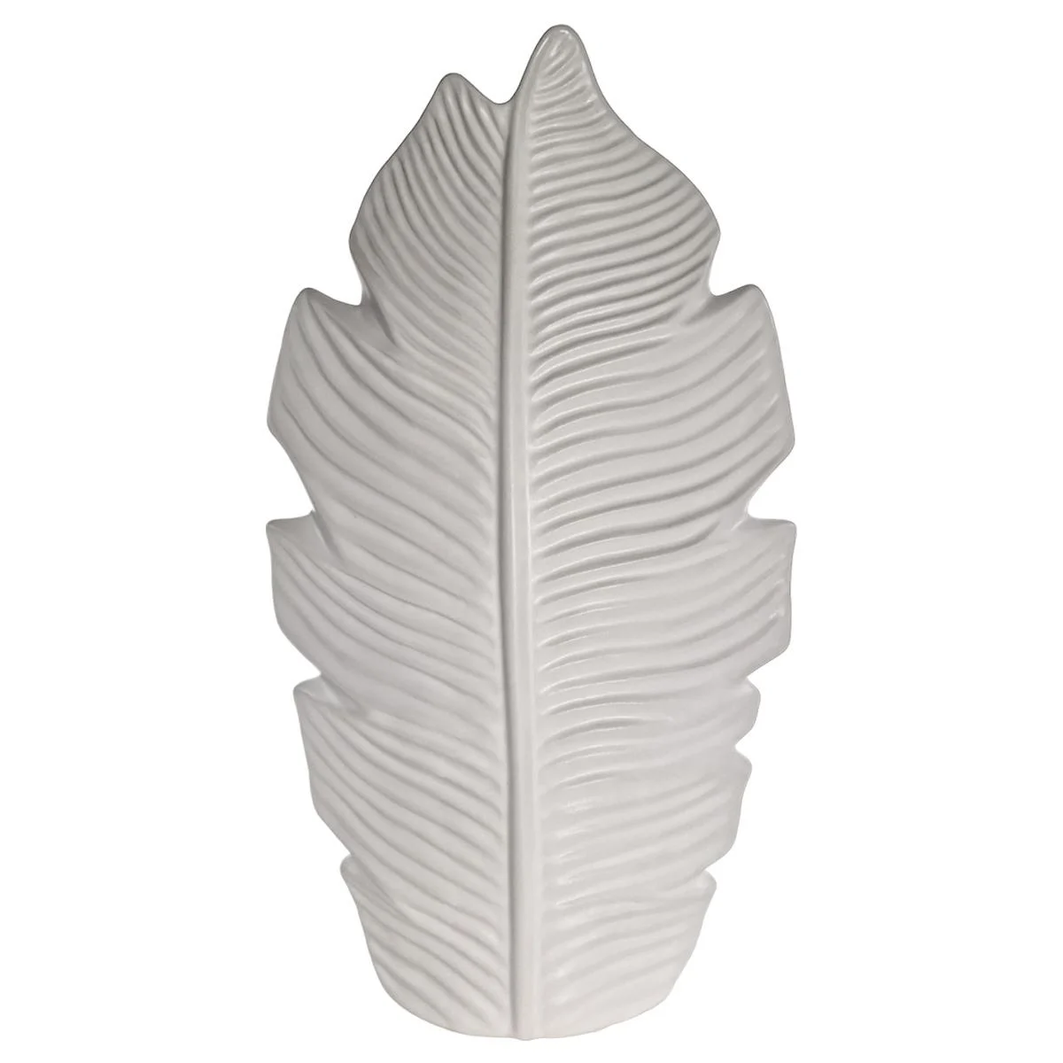 Vaso Ceramica Gea Foglia Bianco cm.31x16x4