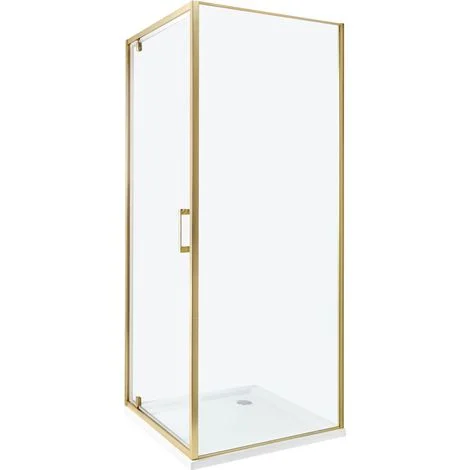 Box Doccia Vetro Temperato Cornice dorata Porta Singola 70 x 70 x 185 cm Darli