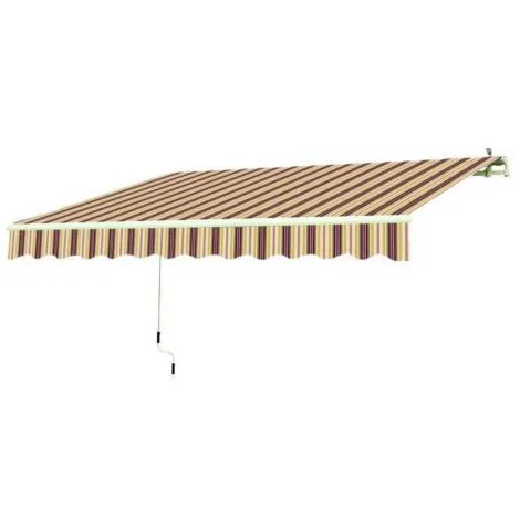 Vigor-Blinky Tende Da Sole a Sbraccio Telo Bianco e Rosso 295x200 cm per Esterni
