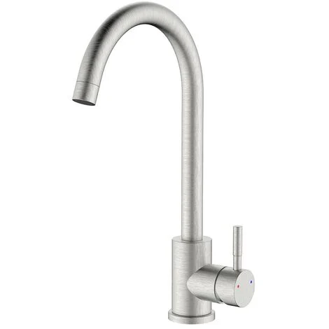 Idro Bric Bronx Miscelatore per Lavello con bocca alta girevole con risparmio acqua Acciaio spazzolato SCARUB1132AC
