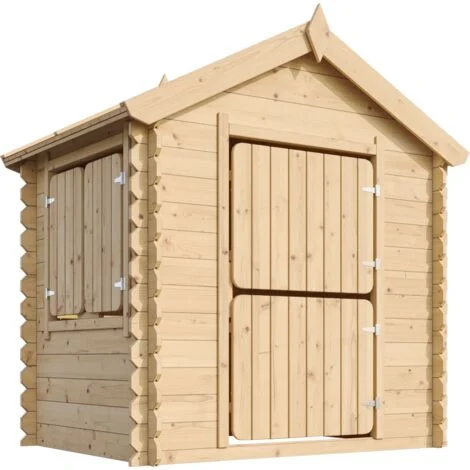 Casetta legno per bambini - Casetta giocattolo per bambini - L112xL146xA143cm/ 1,1m2 - Casetta da gioco da esterno - Casetta da giardino Timbela M516-1