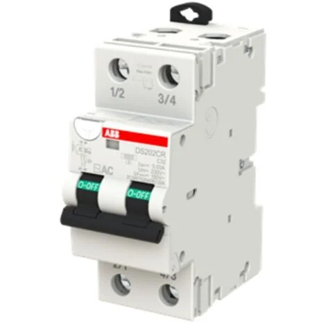 Interruttore Abb magnetotermico differenziale 2 poli 32A 30mA tipo AC 6kA 2 moduli DS202CRC32AC30
