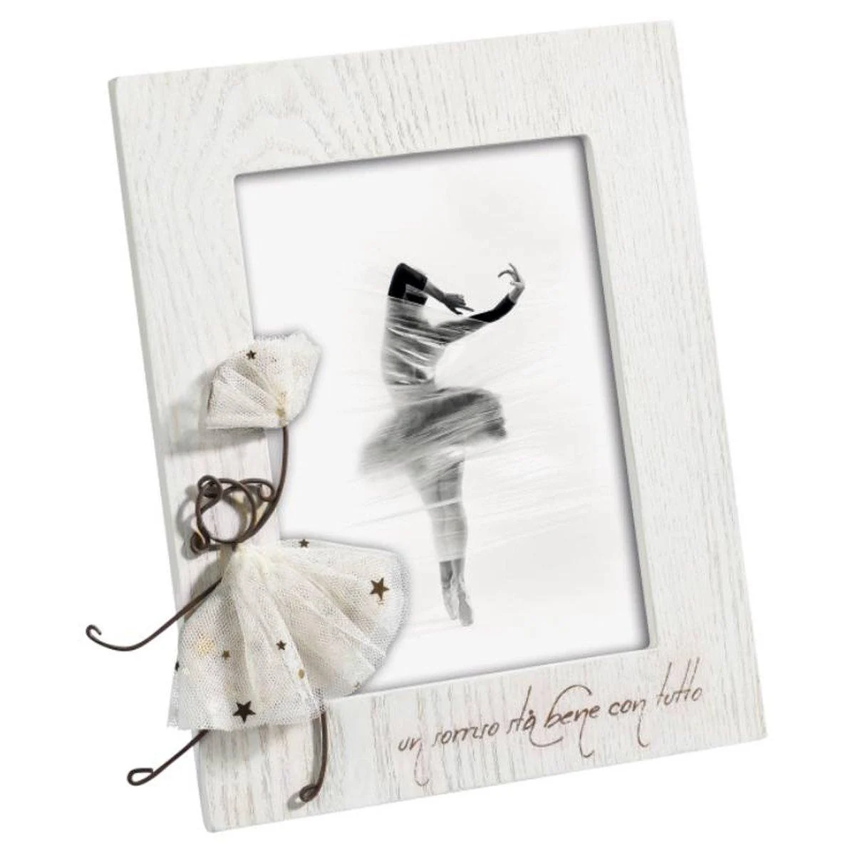 Cornice Legno cm.13x18 con Ballerina e Frase