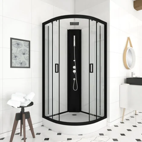 cabiera LIFT UP nera 1/4 cerchio 85x85x235cm