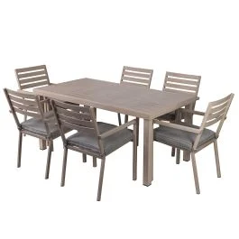 Set tavolo e 6 sedie da giardino, in alluminio, Ibiza Esté